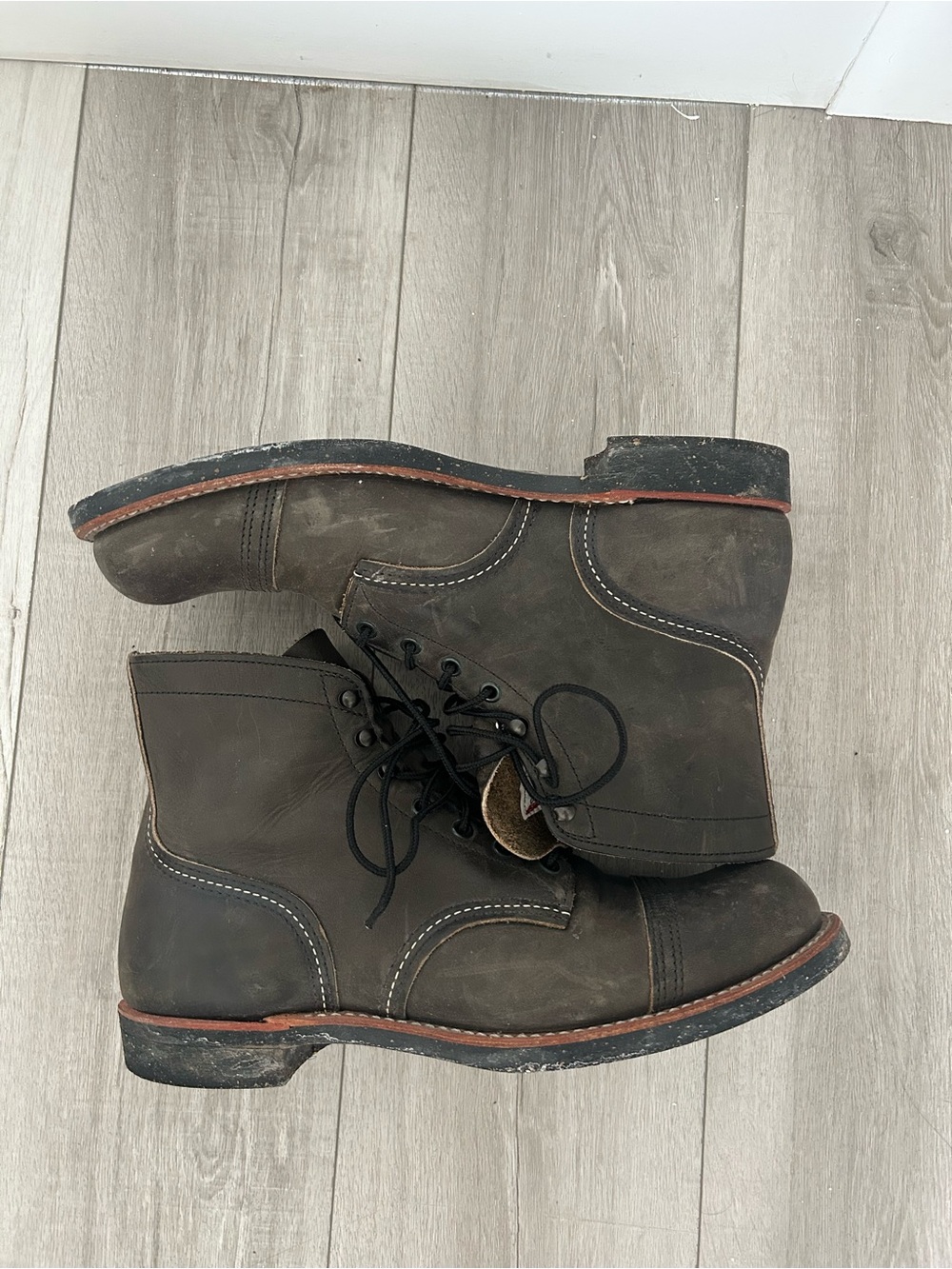 Red Wing Shoes Brown Lace-Up Leather Boots Size 11.5 Men's